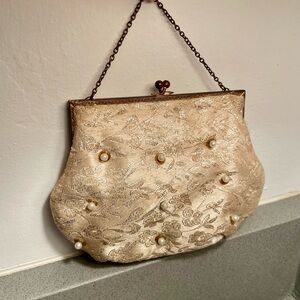 Vintage tiny delicate evening bag with pearl detail